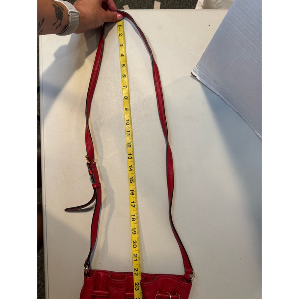 Michael Kors Red Leather Bucket Bag Small - Picture 12 of 13